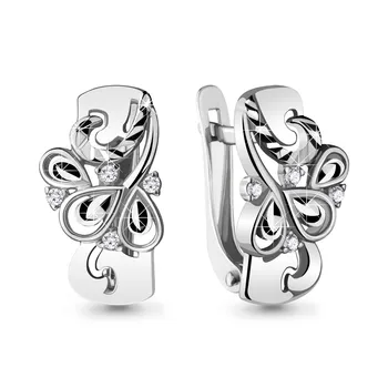 

Aquamarine earrings with cubic zirconia, 925 sterling silver