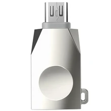Адаптер USB*3.0 Af-микро B, OTG адаптер, Hoco UA10 Pearl Nickel- перламутровый металлик