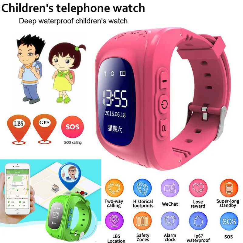 Antipérdida-reloj inteligente Q50 para niños, dispositivo con pantalla OLED, rastreador, GPS, teléfono, posicionamiento, teléfono, IOS, Android, PK Q12, S9