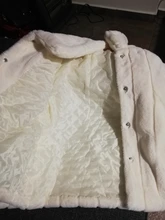 Abrigo de piel de conejo para mujer, chaqueta de piel sintética cómoda, color blanco cálido, manga larga, abrigo de piel Artificial de gran tamaño, Invierno 2020