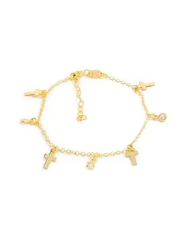 

Bracelet Golden Silver mini crosses with zircons