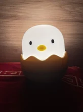 Luz Led nocturna para niños, lámpara de silicona suave recargable por USB, decoración de dormitorio, regalo, noche de pollito de Animal, sombra de Luna