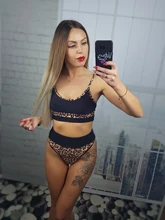 Womens Swimsuits Swimwear Bikinis Biquini Beachwear Patchwork Leopard Push-Up Ingaga Sexy