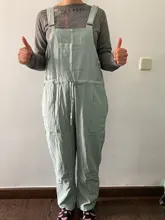 Camiseta de mujer, peto, mono holgado de talla grande para mujer, peto con bolsillos de mono, pantalones sin mangas de talla grande S-3XL 2020