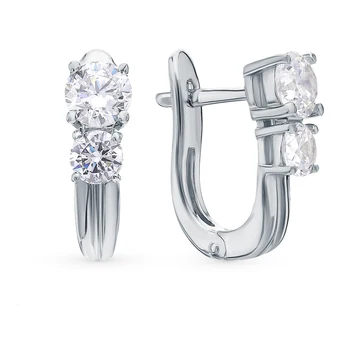 

Silver earrings with cubic zirconia sunlight sample 925