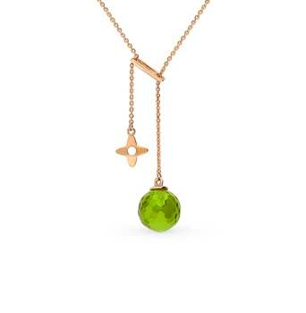 

Gold necklace with sultanites sunlight sample 585