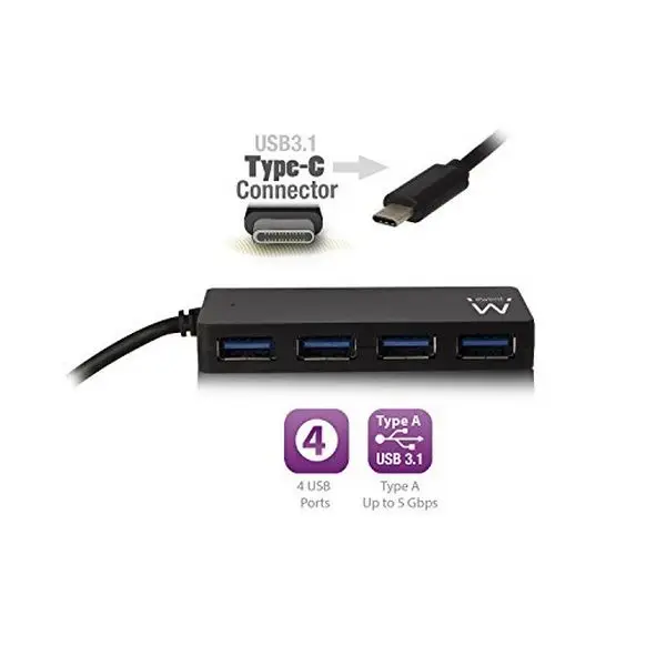 Usb-хаб ewwent EW1135 4 x USB 3,1 Plug and Play