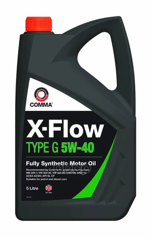 COMMA Масло Моторное 5w40 Comma 5л Синтетика Xflow Type G Comma Xfg5l