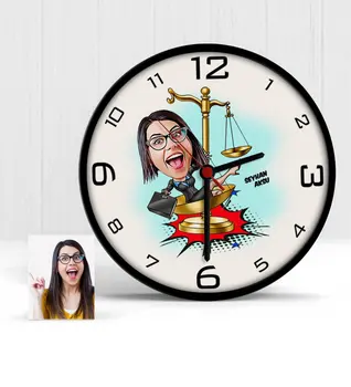 

Personalized Attorney Cartoon Wooden Wall Clock-7