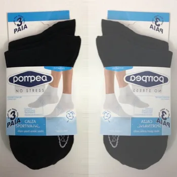 

3 PAIRS BLACK socks 43/46 CALZETTI SOCKS "POMPEA" COTTON WOMEN MEN SOCK