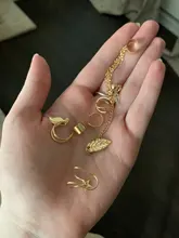 7 Uds. De pendientes de Clip para la oreja, sin perforación, con hojas de estrella dorada, para mujeres, accesorios de joyería para el cartílago falso Simple