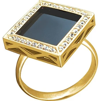 

Esthete ring with agate and cubic zirconia in Yellow Gold