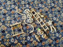 8Pcs/Set Bird Parrot Toys Wooden Hanging Swing Hammock Climbing Ladders Perches