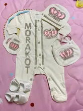 Baby Jumpsuit Pajamas-Set Crown White-Color 0-3-Month Boy Cotton for Jurken Rhinestone