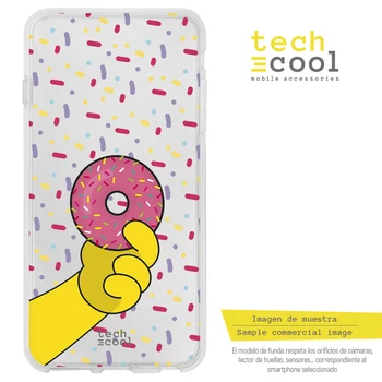 

FunnyTech®Stand case for Samsung Galaxy Note 4 L design design Silicone The Simpsons Donut Homer Transp.