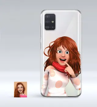 

Personalized Women 'S Animation Caricature Of Samsung Galaxy A51 Thin Transparent Silicone Phone Kapağı-6