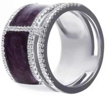 

Jay VI ring with enamel and cubic zirconia