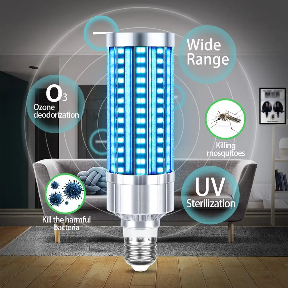 UVC 60W UV Germicidal Disinfection Light Bulb Led Corn 254nm Wave Ultraviolet Lamps 110V 220V E26 E27 | Лампы и освещение