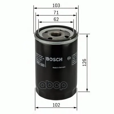Фильтр Масляный Mitsubishi Colt/Galant 1.8d/Td-2.5td 86 Bosch арт. 0986452042