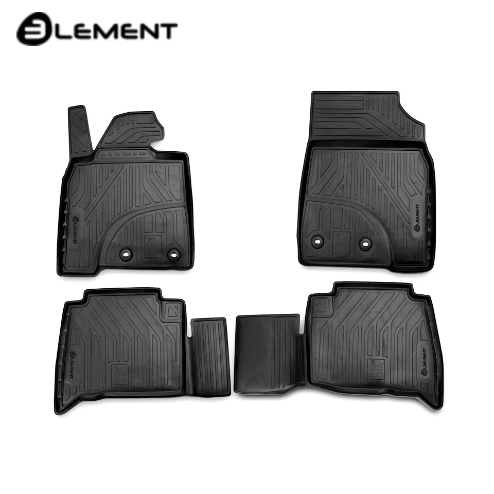 For Toyota Land Criuser 200 2016-> Mats in salon Black 4 pcs/компл polyurethane [Element CARTYT00011] |