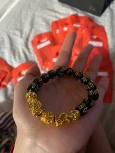 Pulsera de cuentas de piedra de obsidiana de FengShui chino, brazalete con abalorios de piedra obsidiana, cambio de Color, riqueza, buena suerte, Unisex