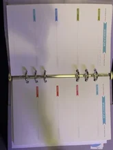 Agenda en espiral con 6 agujeros, planificador con papel interno, diario semanal, Plan mensual para hacer lista, página colorida para cuaderno de hojas sueltas A6/A5