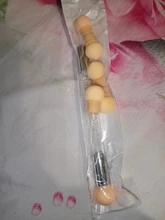 1 pincel de decoración de uñas con degradado, bolígrafo de dibujo de pintura con 4 cabezales de esponja de repuesto, herramienta de manicura con mango de diamante de imitación de doble extremo NB14 #