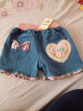 Pantalones cortos de vaquero con cintura elástica para niñas, bermuda femenina de princesa con estampado de flores a la moda para verano