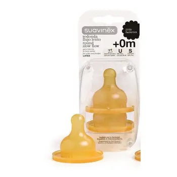 

SUAVINEX 2 teats latex round end-slow flow 0 +