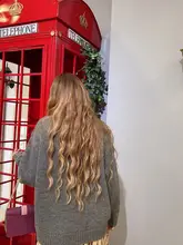 OneNonly-Peluca de cabello sintético largo degradado para mujer, pelo Natural resistente al calor, ondulado y suelto con flequillo, color marrón y Rubio, para Cosplay