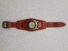 Reloj Retro de correa de cuero con hebilla para hombre, reloj Masculino, estilo Punk, Retro, Simple, ancho, marrón