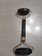 Doble cabezas de piedra de Jade rodillo masajeador Facial Natural para Estiramiento Facial la piel del cuerpo de relajación belleza herramienta para adelgazar masajeador para cara