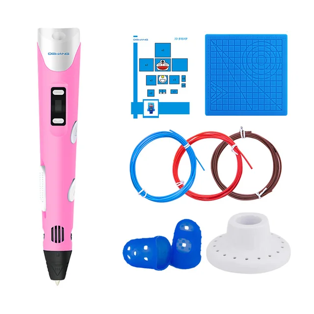 DEWANG 3D Pen for Children 3D Drawing Printing Pen with LCD Screen Compatible PLA ABS Filament Toys for Kids Birthday Gift Craft pink and gift