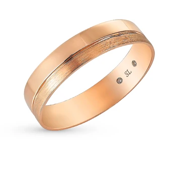 

Gold wedding ring with diamonds sunlight sample 585