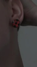 Pendientes de mariquita con Clip para la oreja, aretes de mariquita para Cosplay, circulares, de lunares, regalos de fiesta, joyas de Anime, novedad de 2020