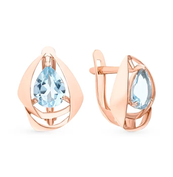 

Gold earrings with Topaz sunlight sample 585