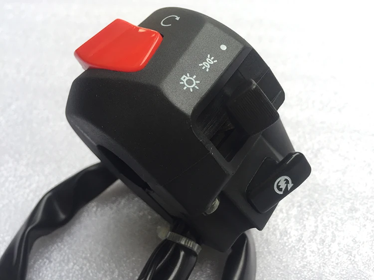 E0057 7/8" 22mm Motorcycle GS125 Switches Motorbike Horn Button Turn Signal Electric Fog Lamp Light Start Handlebar Switch Assy