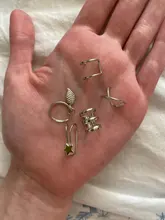 Yobest 5 unids/set 2019, pendientes a la moda con forma de hoja dorada, pendientes con Clip para oreja, pendientes para mujeres trepadoras sin Piercing, pendientes falsos de cartílago