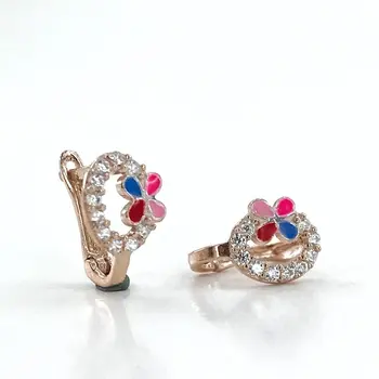 

Colorful Little Butterfly Baby Kids Tag Silver Earrings