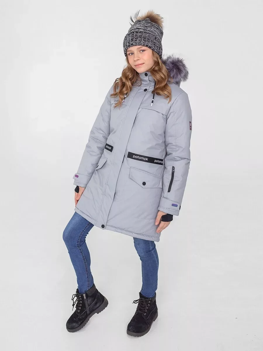 Парка для девочки Тренд UKI kids Комплекты верхней одежды Пальто Зимняя одежда |