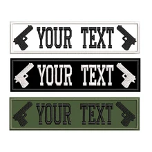 Вышивка на заказ пистолет логотип имя или заплатка с текстом 5*1,25 дюймов нагрудный знак крючок на подложке для одежды брюки рюкзак шляпа