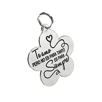

Pendant 925 Sterling silver m Sheet 23mm. Flower shape message [AB5365GR] -Customizable-RECORDING INCLUDED IN THE PRICE
