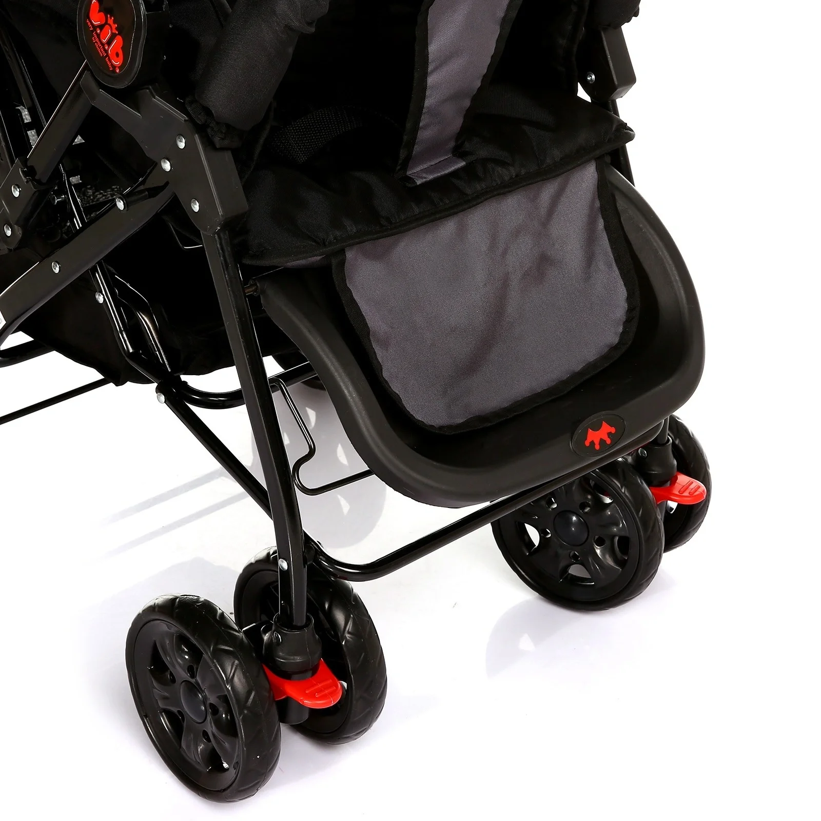 Two-Way Baby Stroller Child cart Wide Bottom Basket Back Biberon In Fabric and Material Pocket