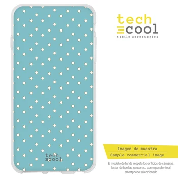 

FunnyTech®Stand case for BQ Aquaris Silicone X5 Plus Background Sky Blue polka dots