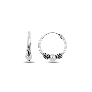 

Silver 925 Sterling 16mm Oxidized Ring Earrings