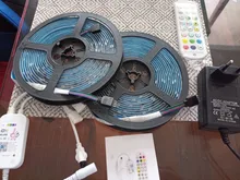 Tira de luces LED inteligente Tuya, con WiFi, RGB, 12V, 5050, funciona con Alexa, Google, Control remoto por voz, 30LED/m, cambio de Color