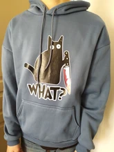 Sudadera con capucha para mujer, suéter pequeño negro con capucha de gato y cuchillo, de talla grande, sudadera estética para mujer, moda de invierno