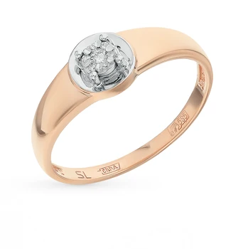 

Gold ring with diamonds sunlight sample 585 test