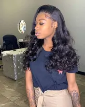 30 pulgadas de la onda del cuerpo de la peluca con malla Frontal Pre arrancado 13X4 peluca Frontal de encaje profundo onda suelta cabello humano 360 cabello peluca Frontal de encaje Bob brasileño