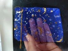 Bolsa de gasa de 50 Uds., bolsas negras de estrellas y luna de 9*12cm, paquete de organza de diseño especial, regalo de boda bronceado, paquete de joyería de dulces